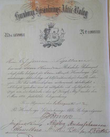 Aktiebrevet till tredje sänkningen 1872