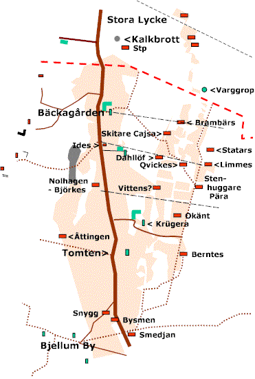 Karta över Fåfängan slutet av 1800 i Bjellum